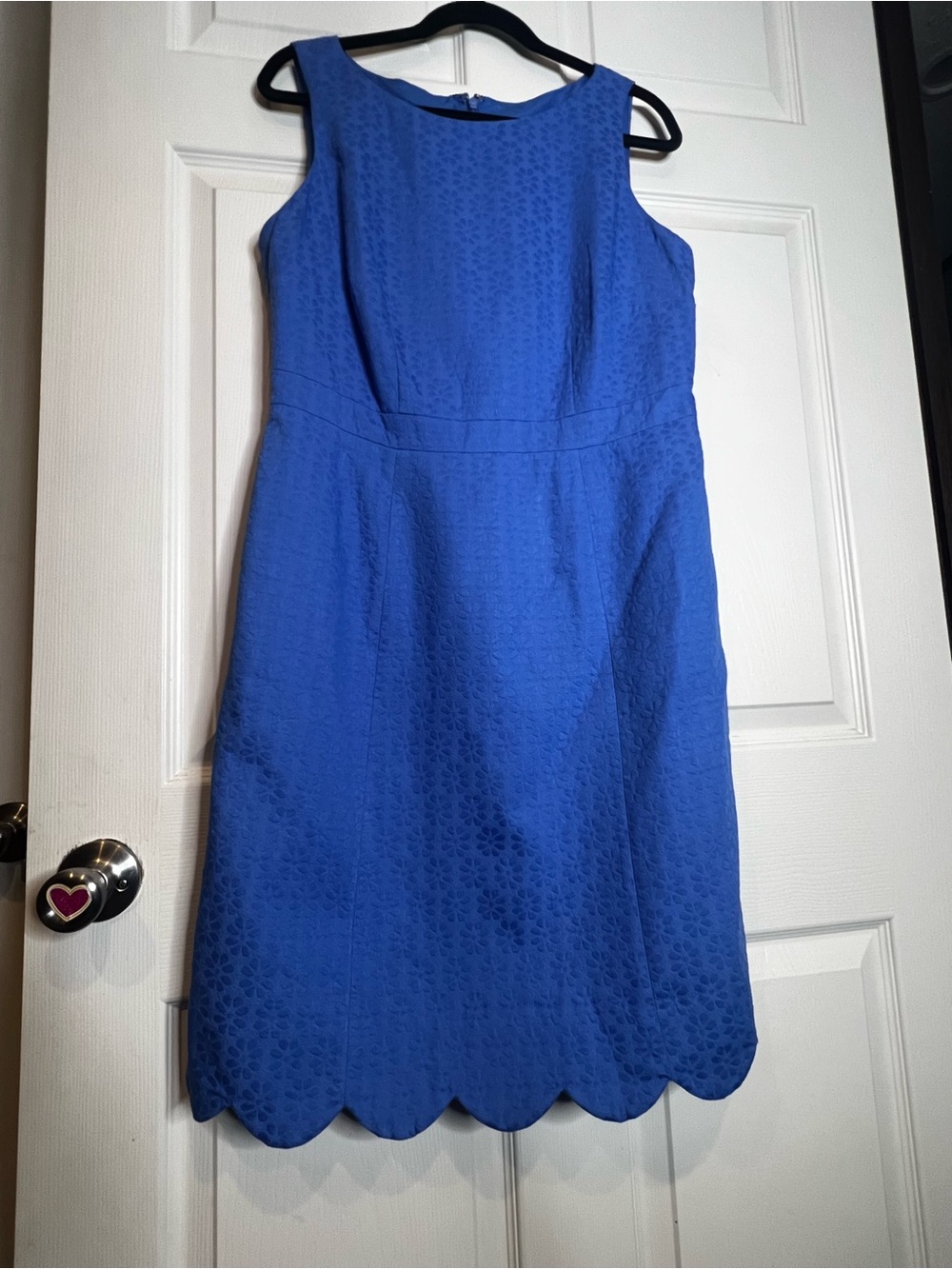 Talbots Royal Blue Sleeveless Scallop-Hem Midi Dress